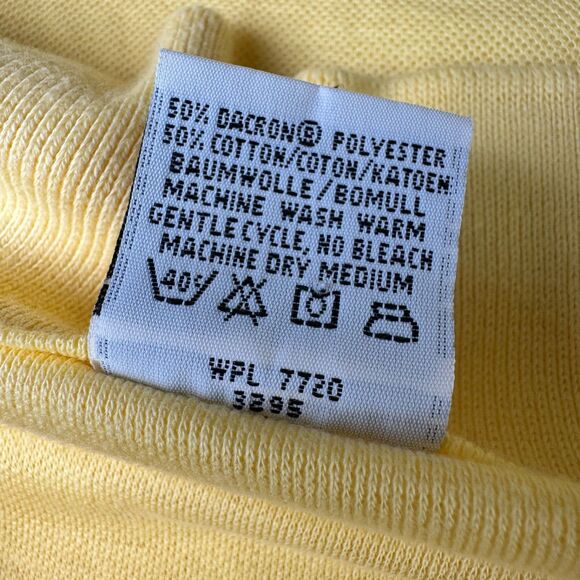 Vintage Le Tigre Polo Shirt Mens 3X Tall Yellow Short Sleeve Made in USA Tennis - Picture 9 of 9